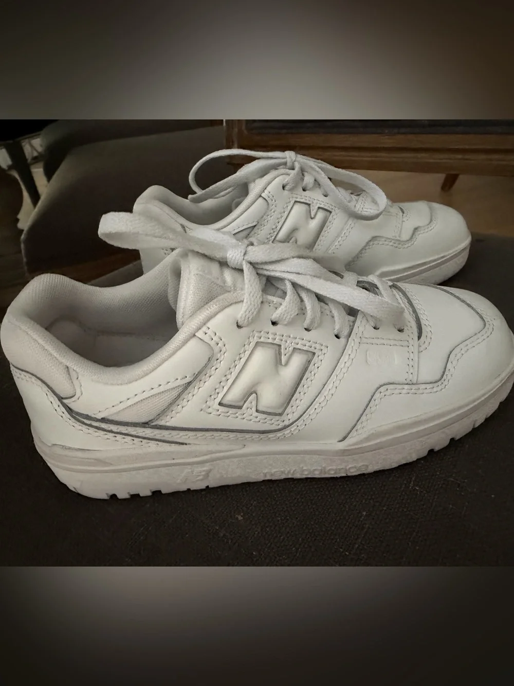 New Balance 550 Kids All-White Lace-Up Sneakers new never worn